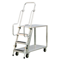 Chariot de pr&eacute;paration en aluminium avec &eacute;chelle, Aluminium, 22" la x 51-1/2" p, 2 tablettes, Capacit&eacute; 800 lb Equipex