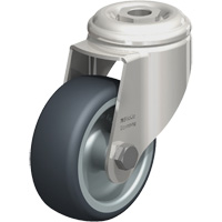Stainless Steel Thermoplastic Elastomer Caster, Swivel, 3-1/8" (79.5 mm) Dia., 220 lbs. (100 kg.) Capacity Equipex