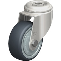 Stainless Steel Thermoplastic Elastomer Caster, Swivel, 3-1/8" (79.5 mm) Dia., 220 lbs. (100 kg.) Capacity Equipex