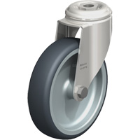Stainless Steel Thermoplastic Elastomer Caster, Swivel, 5" (127 mm) Dia., 265 lbs. (120 kg.) Capacity Equipex