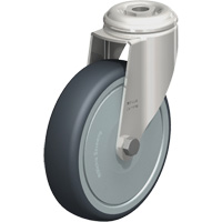 Stainless Steel Thermoplastic Elastomer Caster, Swivel, 5" (127 mm) Dia., 265 lbs. (120 kg.) Capacity Equipex