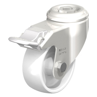 Roulette en nylon acier inoxydable, Pivotant avec frein, Diam&egrave;tre 3-1/8" (79,5 mm), Capacit&eacute; 265 lb (120 kg) Equipex