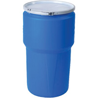 Baril emboîtable en poly&eacute;thyl&egrave;ne, 14 gal. US (11,7 gal. imp.), Dessus ouvert, Bleu Equipex