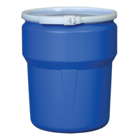 Baril emboîtable en poly&eacute;thyl&egrave;ne, 10 gal. US (8,33 gal. imp.), Dessus ouvert, Bleu Equipex