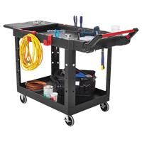 Chariot utilitaire robuste et polyvalent, 2 tiers, 17-3/4" x 36" x 46-1/5", Capacit&eacute; 500 lb Equipex