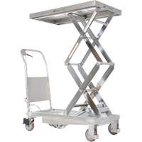 Manual Hydraulic Scissor Lift Table, 35-1/2" L x 20" W, Partial Stainless Steel, 800 lbs. Capacity Equipex