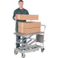 Manual Hydraulic Scissor Lift Table, 35-1/2" L x 20" W, Partial Stainless Steel, 800 lbs. Capacity Equipex