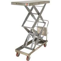 Manual Hydraulic Scissor Lift Table, 47-1/2" L x 24" W, Partial Stainless Steel, 1500 lbs. Capacity Equipex