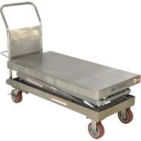 Manual Hydraulic Scissor Lift Table, 47-1/2" L x 24" W, Partial Stainless Steel, 1500 lbs. Capacity Equipex