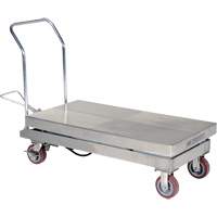 Manual Hydraulic Scissor Lift Table, 47" L x 24" W, Partial Stainless Steel, 2000 lbs. Capacity Equipex