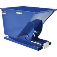 Self-Dumping Hopper, Steel, 1 cu.yd., Blue Equipex