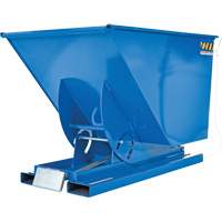 Self-Dumping Hopper, Steel, 1 cu.yd., Blue Equipex