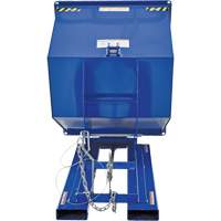 Self-Dumping Hopper, Steel, 1 cu.yd., Blue Equipex