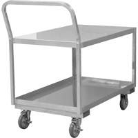 Chariot d'atelier industriel &agrave; profil bas, 2 niveaux, 24-1/8" la x 40-3/4" p x 38-1/8" h, 1200 lb Cap Equipex