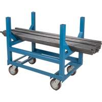 Pipe & Bar Cradle Truck, 24" L x 24" W x 34" H, 2500 lbs. Capacity, Polyurethane Wheels Equipex