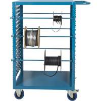Chariot mobile pour mat&eacute;riaux bobin&eacute;s, Acier, 6 Montants, 21" la x 48" h x 38" p, Capacit&eacute; de 1200 lb Equipex