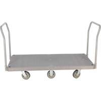 Chariot &agrave; plateforme en plastique robuste, 60" lo x 30" la, 3000 lb cap, Roues Polyur&eacute;thane Equipex