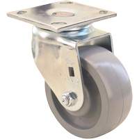 Max9 Caster, Swivel, 5" (127 mm), Envirothane Grey-WOW, 1000 lbs. (453.6 kg.) Equipex