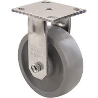 Max9 Caster, Rigid with Brake, 5" (127 mm), Envirothane Grey-WOW, 1000 lbs. (453.6 kg.) Equipex