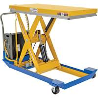 DC Powered & Manual Scissor Lift Table, Steel, 48" L x 24" W, 1000 lbs. Capacity Equipex