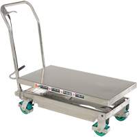 Manual Hydraulic Scissor Lift Table, 36-1/4" L x 19-3/8" W, Stainless Steel, 600 lbs. Capacity Equipex