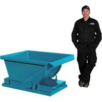 Self-Dumping Hopper, Steel, 1/4 cu.yd., Blue Equipex