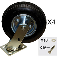 Ensemble de roulettes pneumatiques de rechange pour chariots &agrave; plateforme Equipex