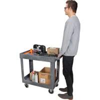 Chariot utilitaire pour l'entretien, 2 tiers, 16-1/2" x 32-1/2" x 34-1/2", Capacit&eacute; 550 lb Equipex