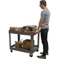 Chariot utilitaire pour l'entretien, 2 tiers, 24-5/8" x 32-1/2" x 40", Capacit&eacute; 550 lb Equipex