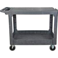 Flat-Shelf Utility Service Cart, 2 Tiers, 25-1/4" x 32-1/4" x 44", 550 lbs. Capacity Equipex