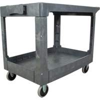 Flat-Shelf Utility Service Cart, 2 Tiers, 25-1/4" x 32-1/4" x 44", 550 lbs. Capacity Equipex