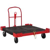 Chariot remorquable pour palettes, 54-1/2" lo x 51" la, 2500 lb cap, Roues Polyol&eacute;fine Equipex