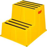 Industrial Step Stool, 2 Steps, 26" x 22-7/16" x 19-11/16" High Equipex