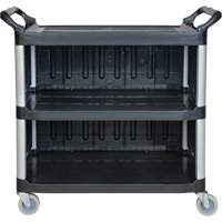 Utility Cart, 3 Tiers, 19-3/4" x 37-1/2" x 40-1/4", 250 lbs. Capacity Equipex