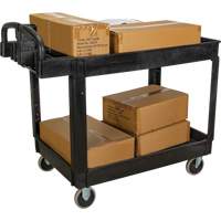 Utility Cart, 2 Tiers, 25-5/8" x 33-1/2" x 43-3/4", 550 lbs. Capacity Equipex