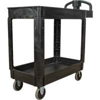 Utility Cart, 2 Tiers, 17-1/8" x 33-1/2" x 37-5/8", 550 lbs. Capacity Equipex