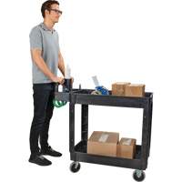 Utility Cart, 2 Tiers, 17-1/8" x 33-1/2" x 37-5/8", 550 lbs. Capacity Equipex