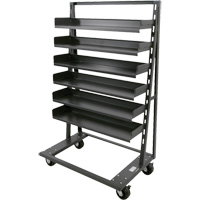 Chariot &agrave; cadre en A robuste &agrave; un c&ocirc;t&eacute; avec 6 plateaux, 38" x 25" x 63", Capacit&eacute; 2500 lb Equipex