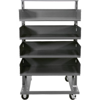 Chariot &agrave; cadre en A robuste &agrave; un c&ocirc;t&eacute; avec 4 grands plateaux, 38" x 25" x 63", Capacit&eacute; 2500 lb Equipex
