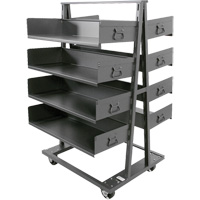 Chariot &agrave; cadre en A robuste &agrave; deux c&ocirc;t&eacute;s avec 8 plateaux &agrave; rebords, 38" x 30" x 63", Capacit&eacute; 2500 lb Equipex