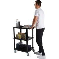 Chariot utilitaire avec tablette plate, 3 tiers, 18-1/8" x 37-3/8" x 27-3/4", Capacit&eacute; 330 lb Equipex