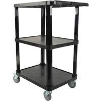 Chariot utilitaire avec tablette plate, 3 tiers, 18-1/8" x 37-3/8" x 27-3/4", Capacit&eacute; 330 lb Equipex