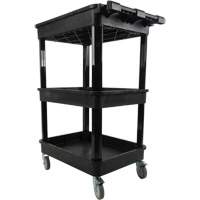 Chariot utilitaire avec tablette &agrave; bordure profonde, 3 tiers, 19" x 39-1/2" x 28-1/4", Capacit&eacute; 330 lb Equipex