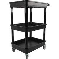 Chariot utilitaire avec tablette &agrave; bordure profonde, 3 tiers, 19" x 39-1/2" x 28-1/4", Capacit&eacute; 330 lb Equipex