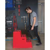 Industrial Step Stool, 3 Steps, 34-13/16" x 22-7/16" x 28-1/2" High Equipex