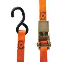 Ratchet Strap, S-Hook, 1" W x 12' L, 2200 lbs. (998 kg) Working Load Limit Equipex