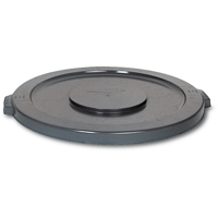 Round Brute&reg; Tops, Flat Lid, Plastic/Polyethylene, Fits Container Size: 15-5/8" Dia. Equipex