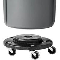 Brute&reg; Dolly, Polyethylene, Black, Fits: 20 - 55 US Gal. Equipex