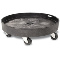 Waste Container Dolly, Polyethylene, Black Equipex