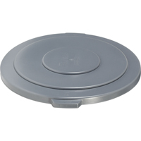 Round Brute&reg; Tops, Flat Lid, Plastic/Polyethylene, Fits Container Size: 26-1/2" Dia. Equipex